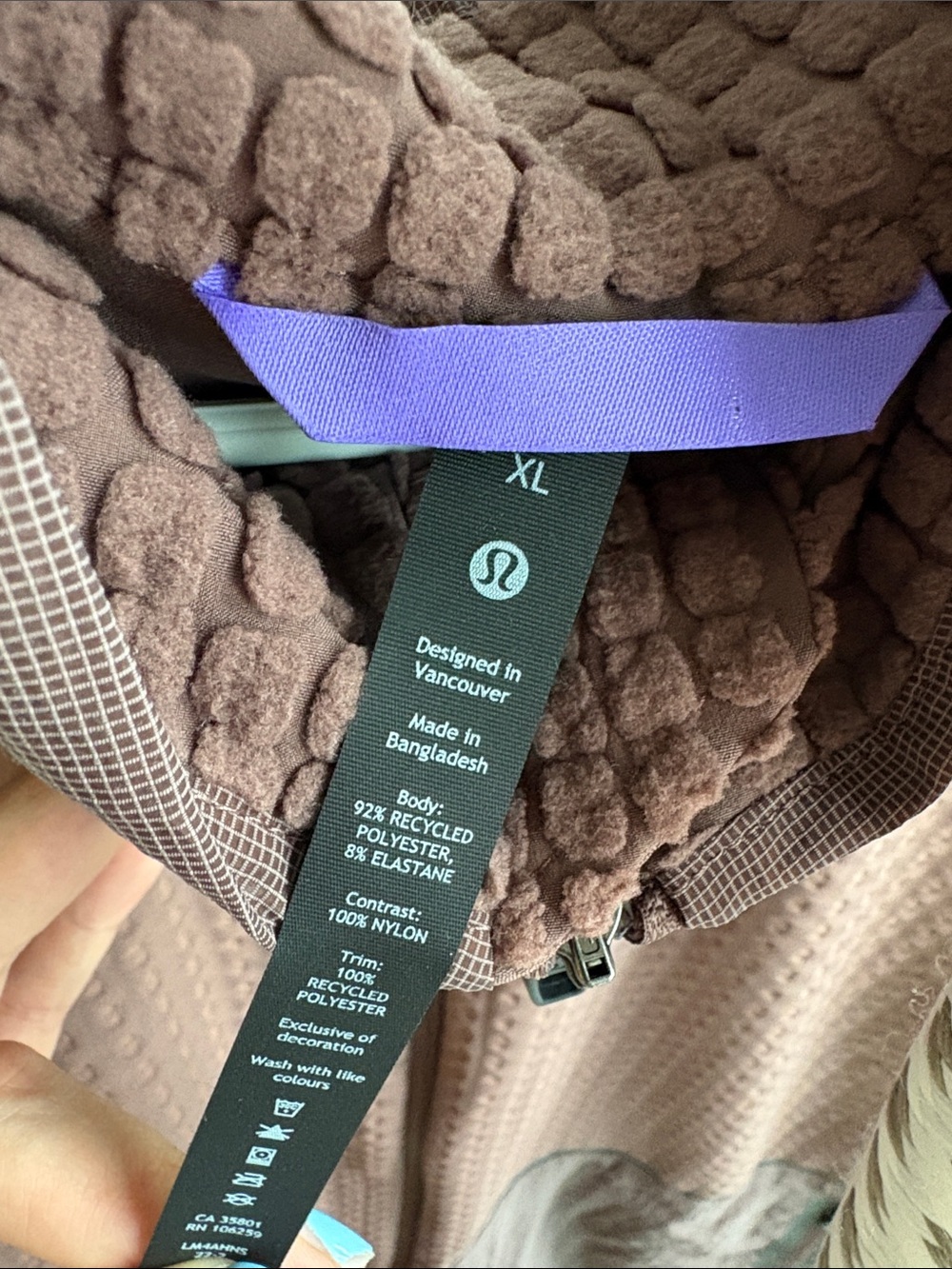 Lululemon Water-Repellent Fleece Hiking Vest in Dark Oxide Sz XL - Picture 5 of 12
